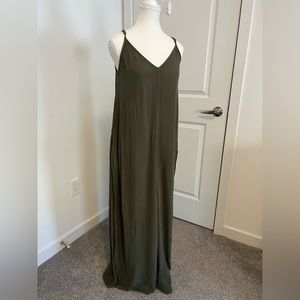 Army Green Dress w/Pockets beach, bump friendly, maternity